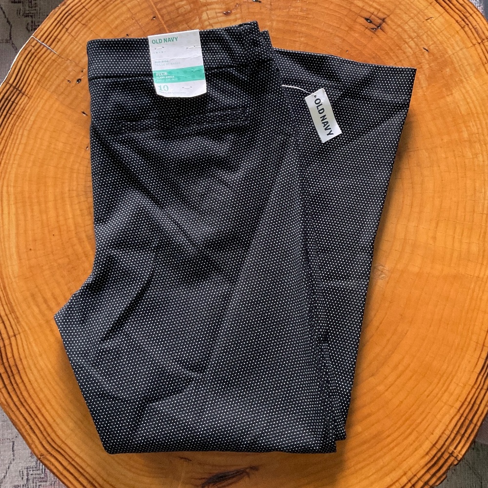 Old Navy Pixie Mid Rise Black White Dot Pants Womens Size 10 Reg